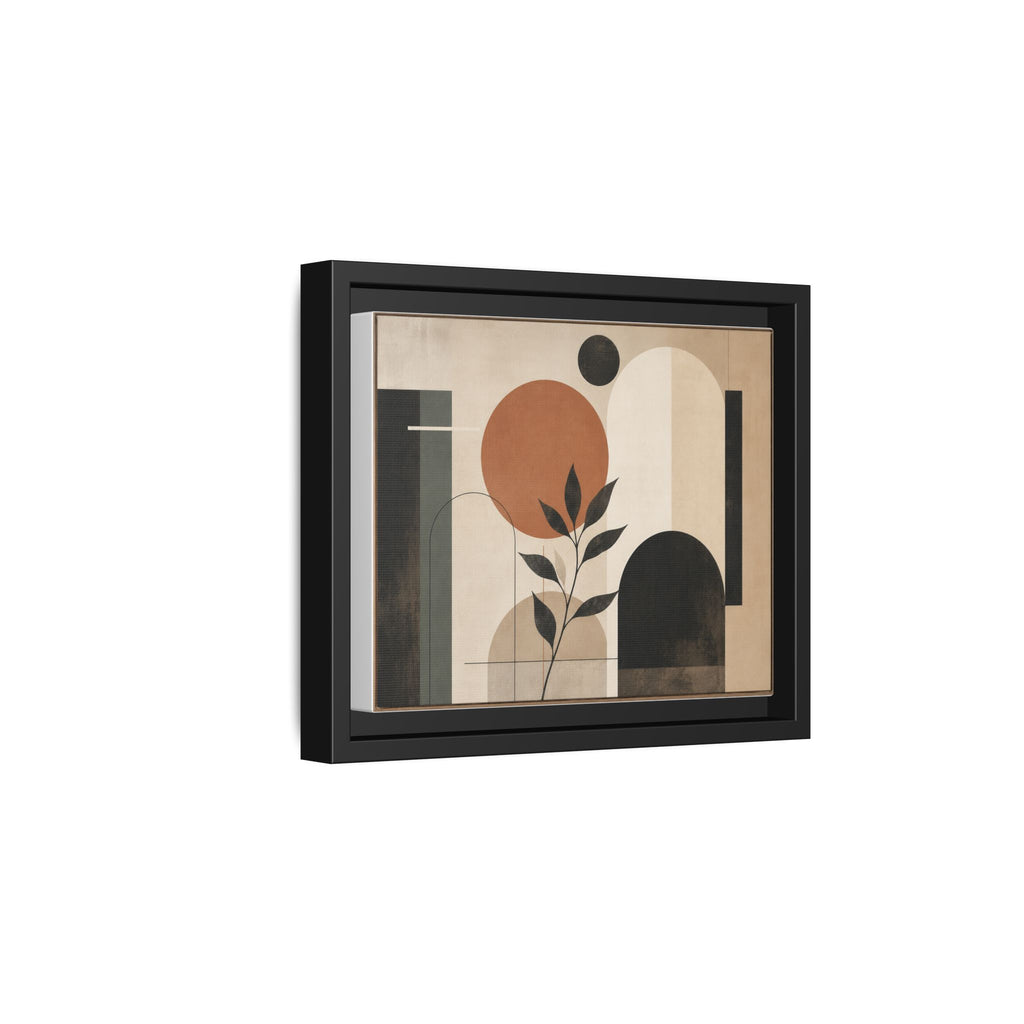 Abstract Geometric Plant Art Matte Canvas Framed | Mid Century Modern Wall Art
