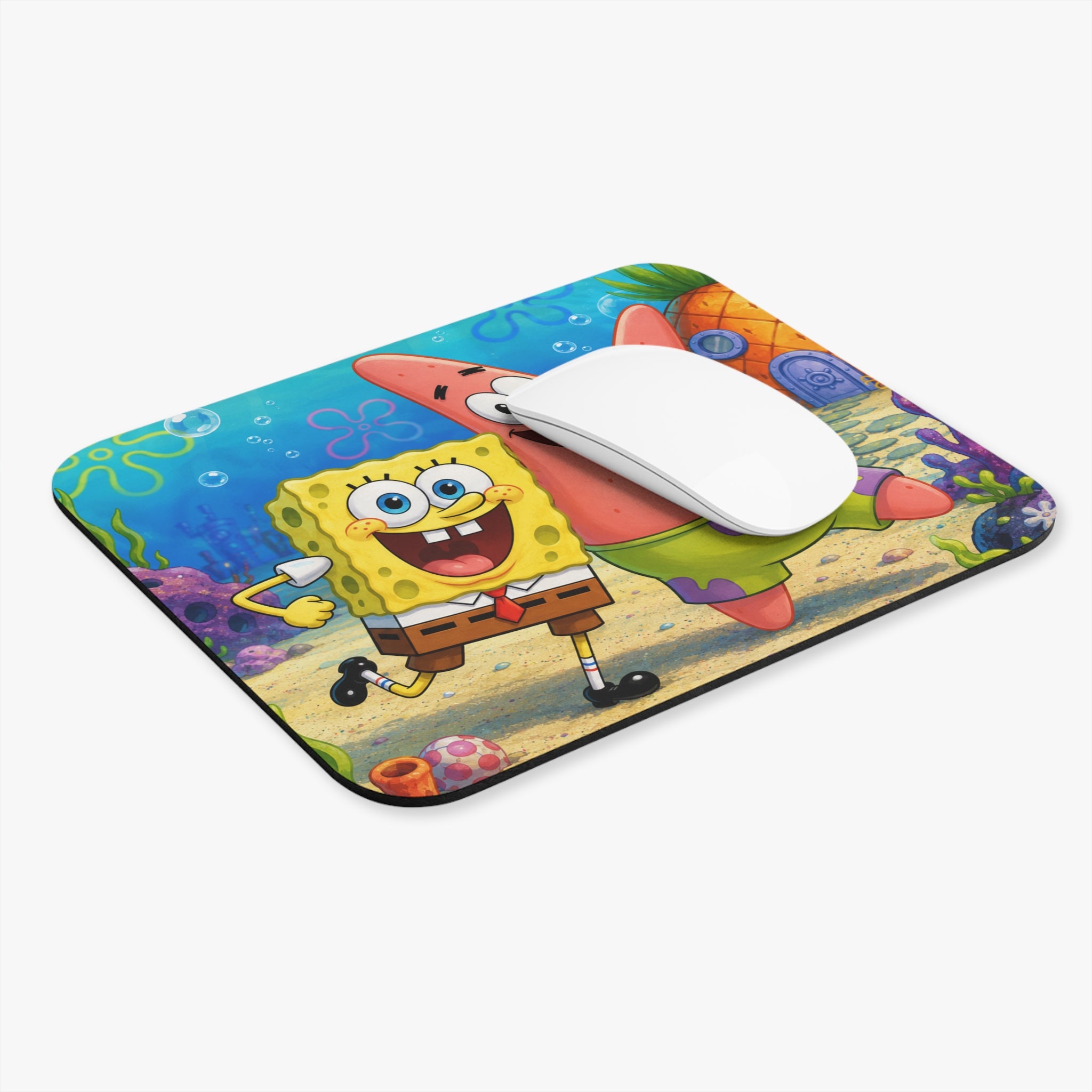 Cartoon Sponge & Star Friends Mouse Pad | Rectangular Desk Mat