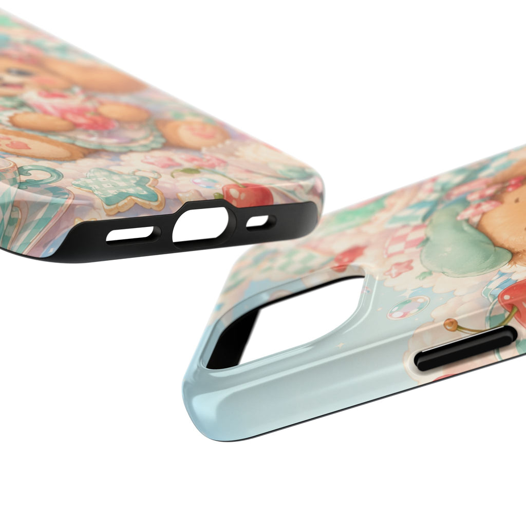 Cute Puppy Phone Case — Kawaii Dog with Milkshake Tough Protective Cover