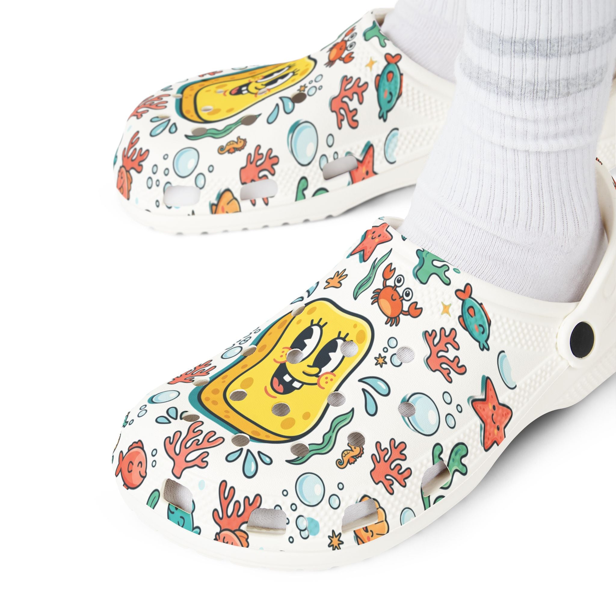 Smiley Sponge Cartoon Clogs | EVA Foam Rubber Shoes