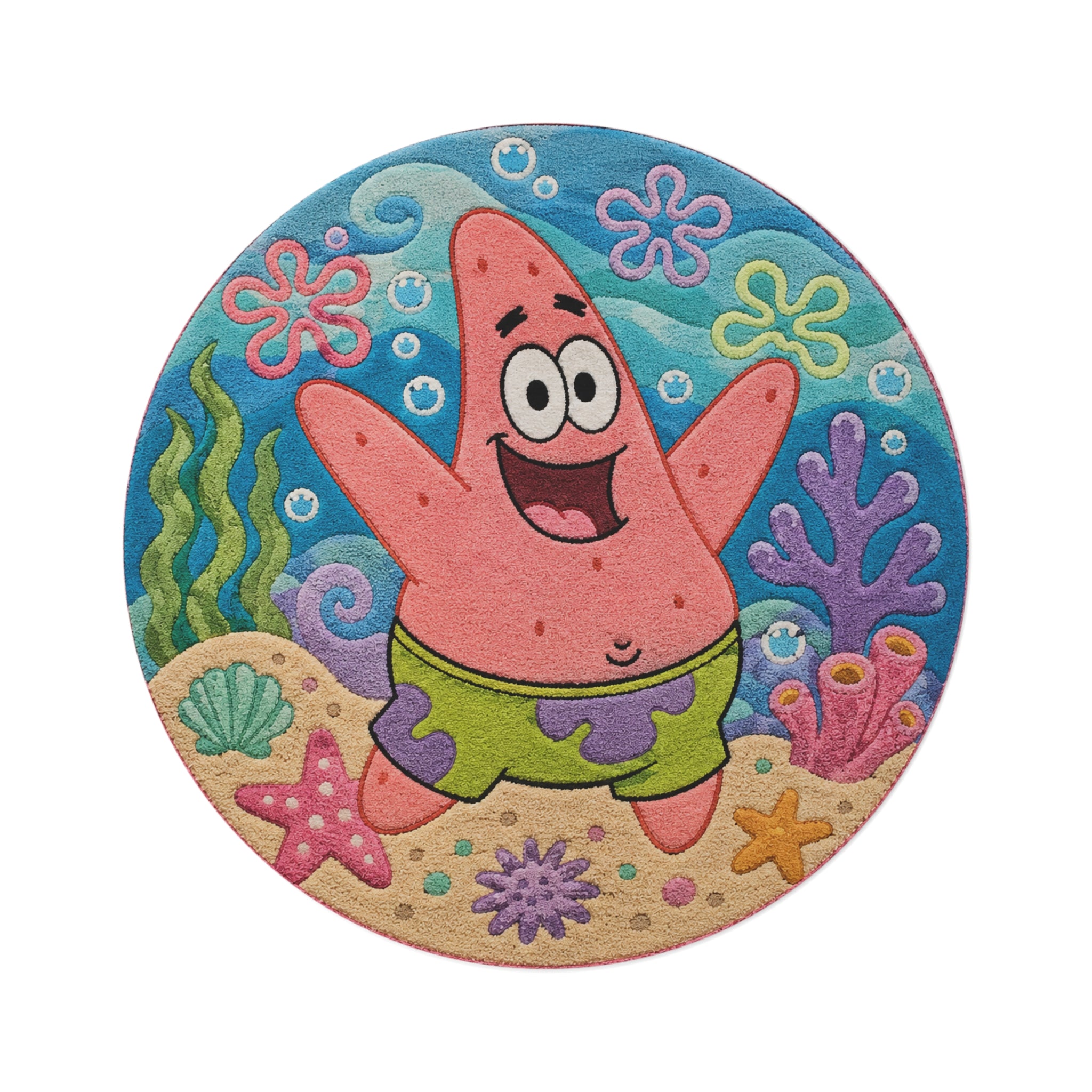 Patrick Star Round Rug — Kids SpongeBob Ocean Floor Area Rug