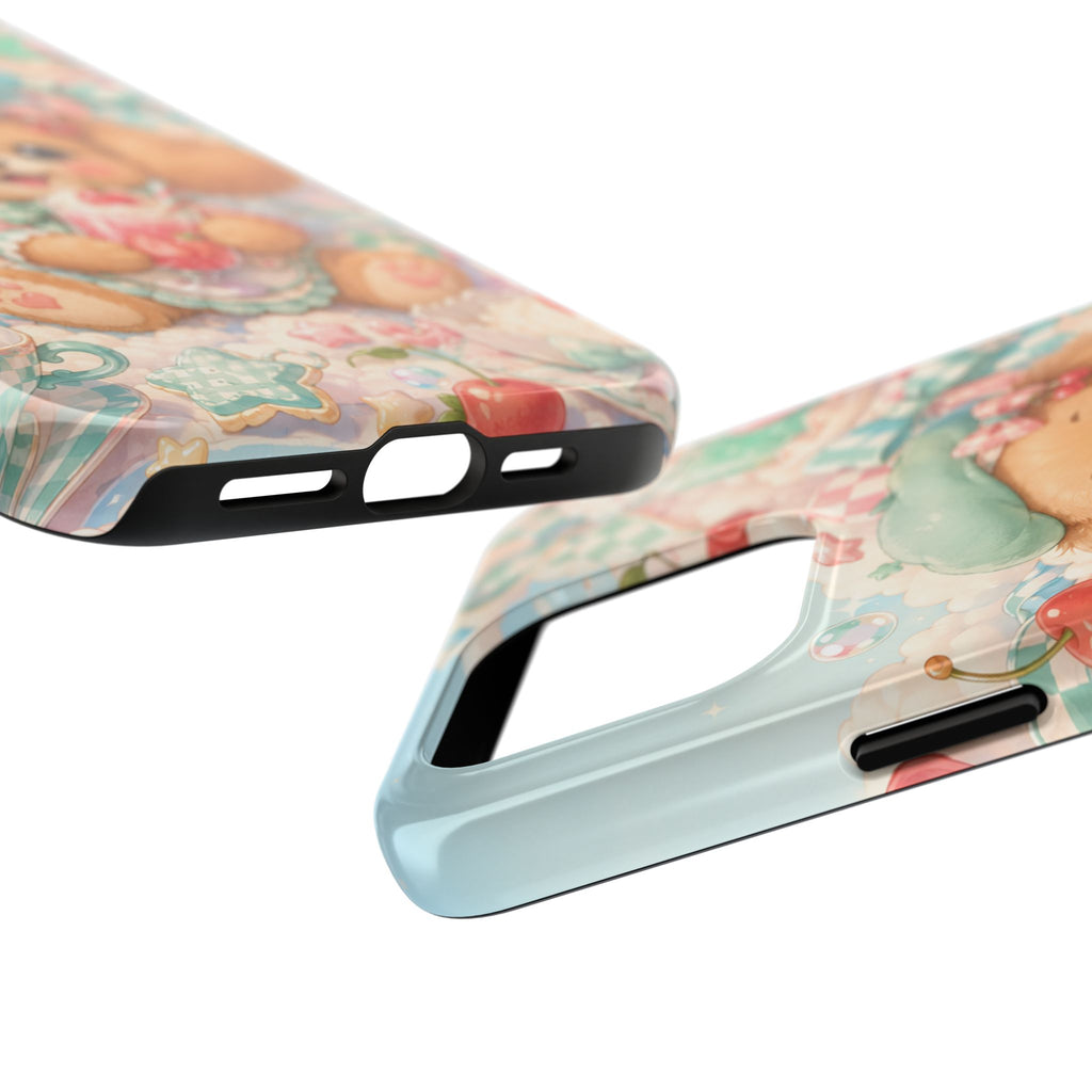 Cute Puppy Phone Case — Kawaii Dog with Milkshake Tough Protective Cover