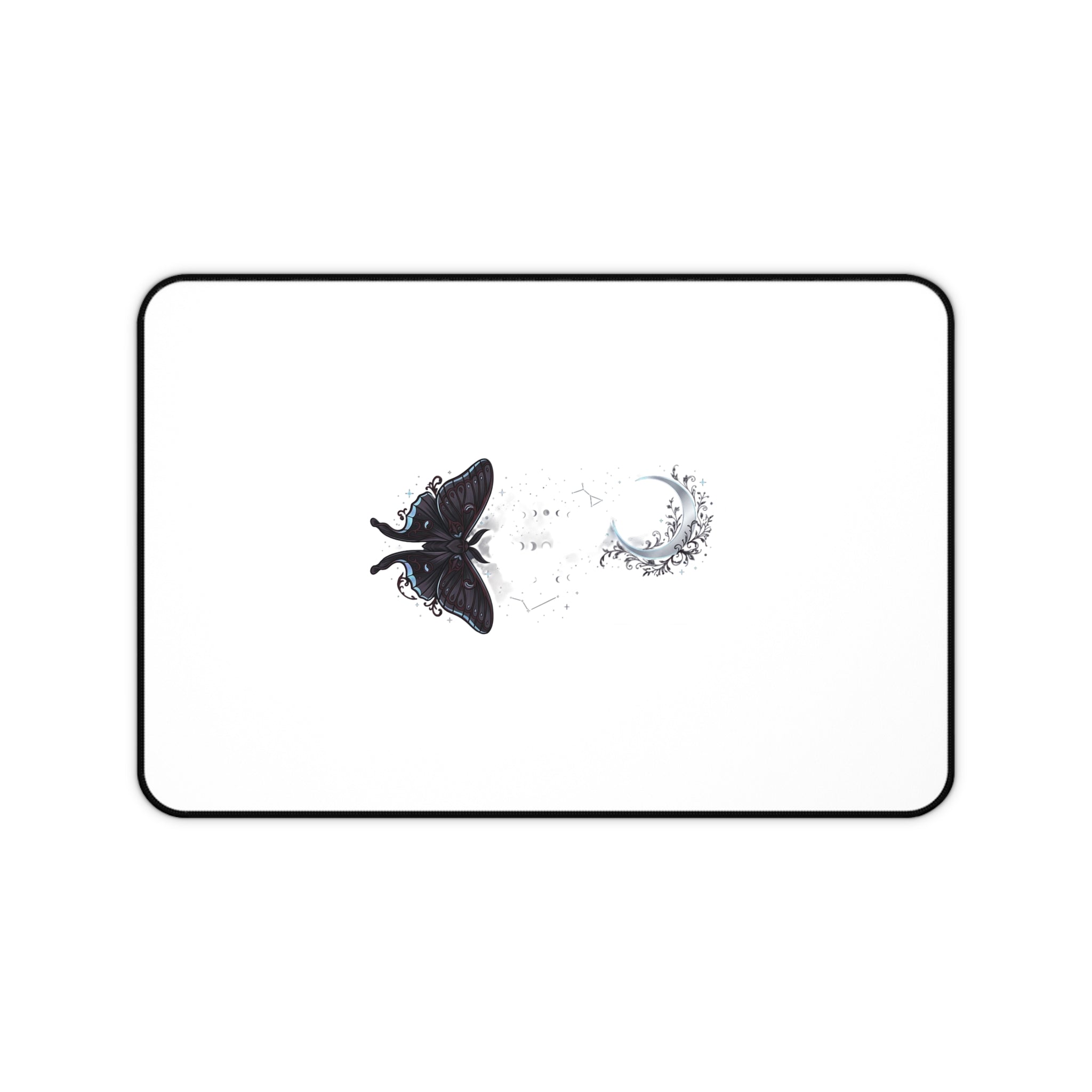 Moth and Moon Desk Mat | Celestial Insect Illustration