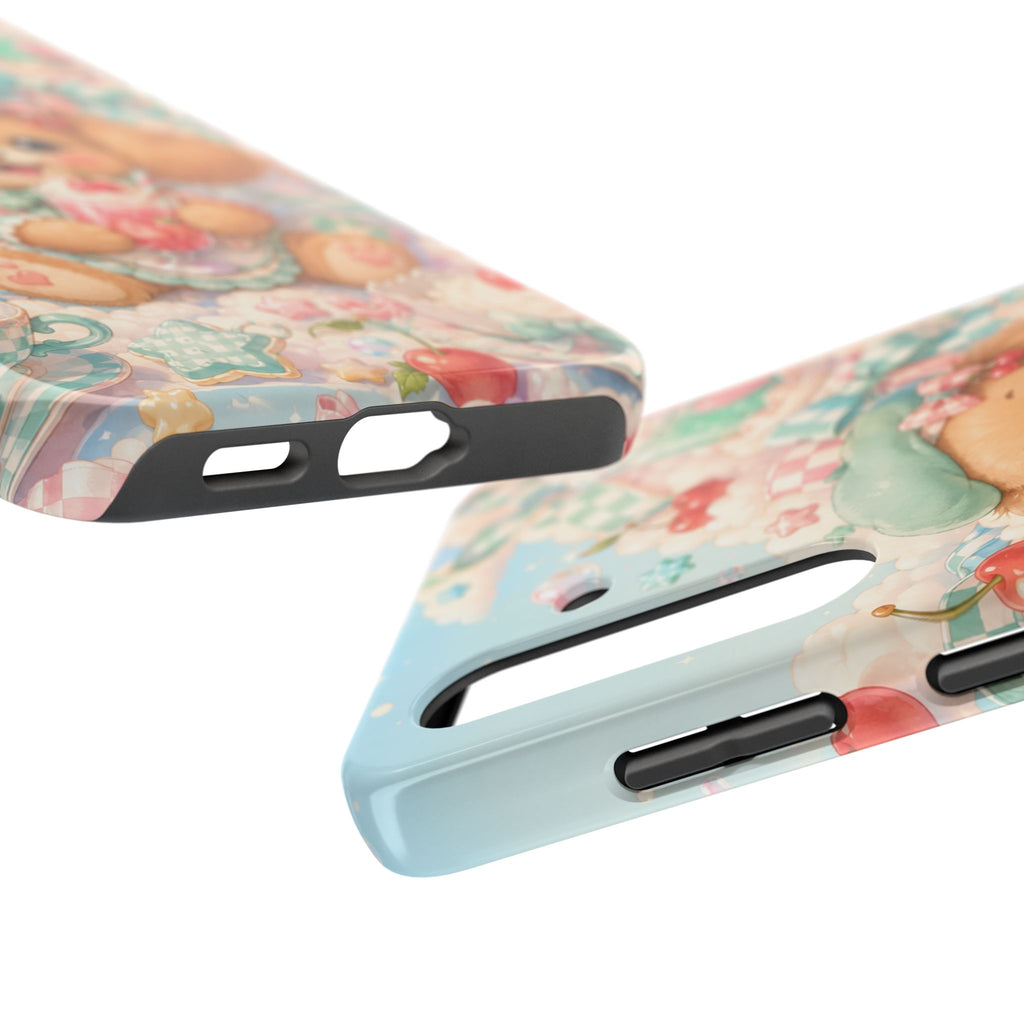 Cute Puppy Phone Case — Kawaii Dog with Milkshake Tough Protective Cover