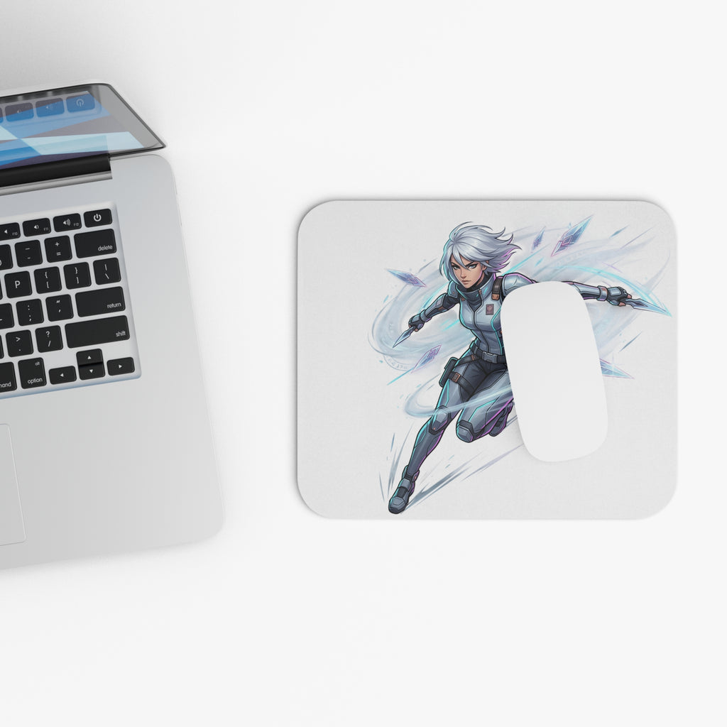 Iceblade Warrior Mouse Pad | Anime Sci-Fi Character Desk Mat