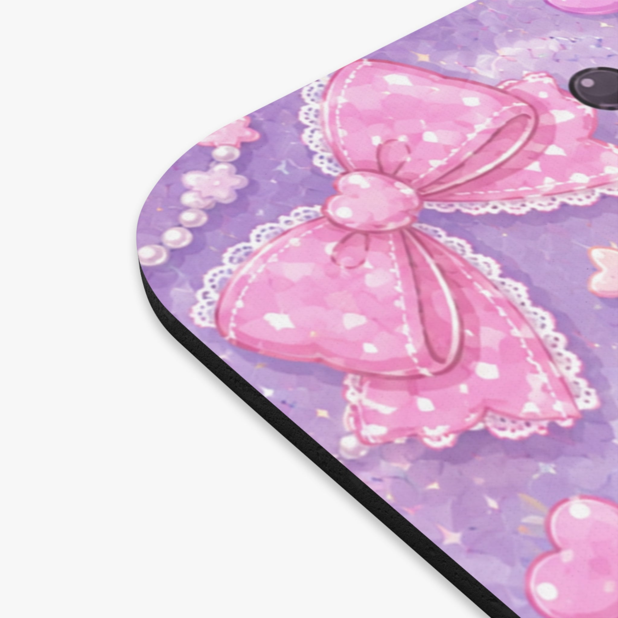 Kawaii Kuromi Purple Cute Mouse Pad — Pastel Bow & Hearts Desk Mat