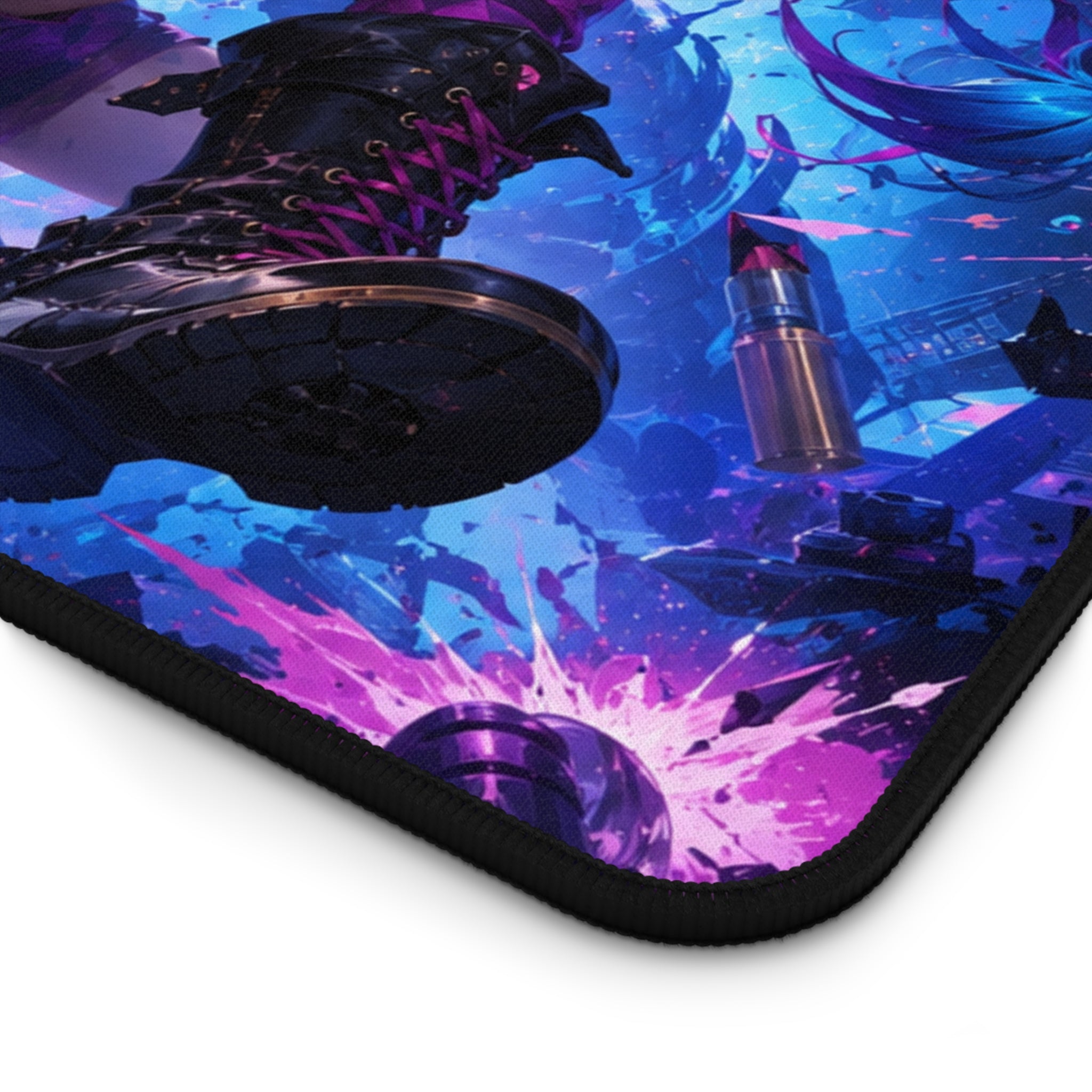 Jinx Neon Riot Desk Mat — Cyberpunk Gaming Mouse Pad