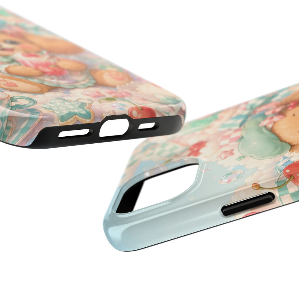 Cute Puppy Phone Case — Kawaii Dog with Milkshake Tough Protective Cover