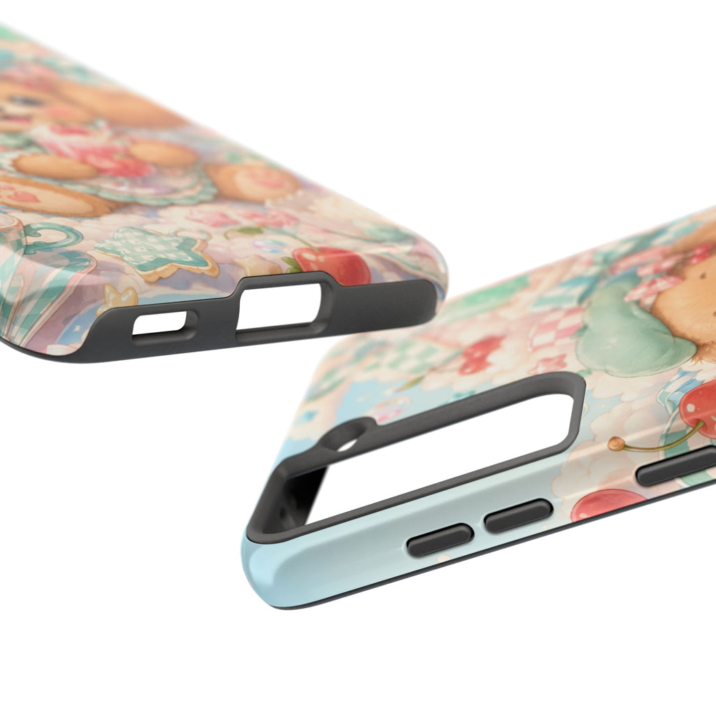 Cute Puppy Phone Case — Kawaii Dog with Milkshake Tough Protective Cover