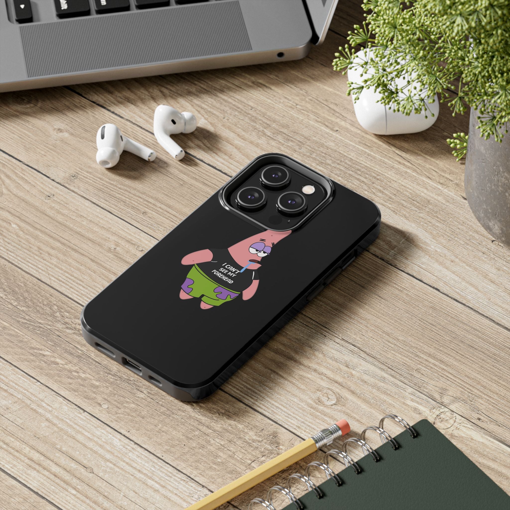 Patrick Star Phone Case — 'I Can't See My Forehead' Cartoon Protective Case