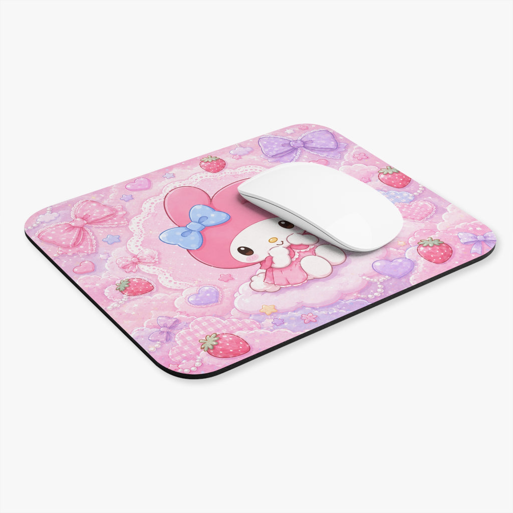 Cute Pink Kawaii Bunny Mouse Pad — My Melody Style Desk Mat