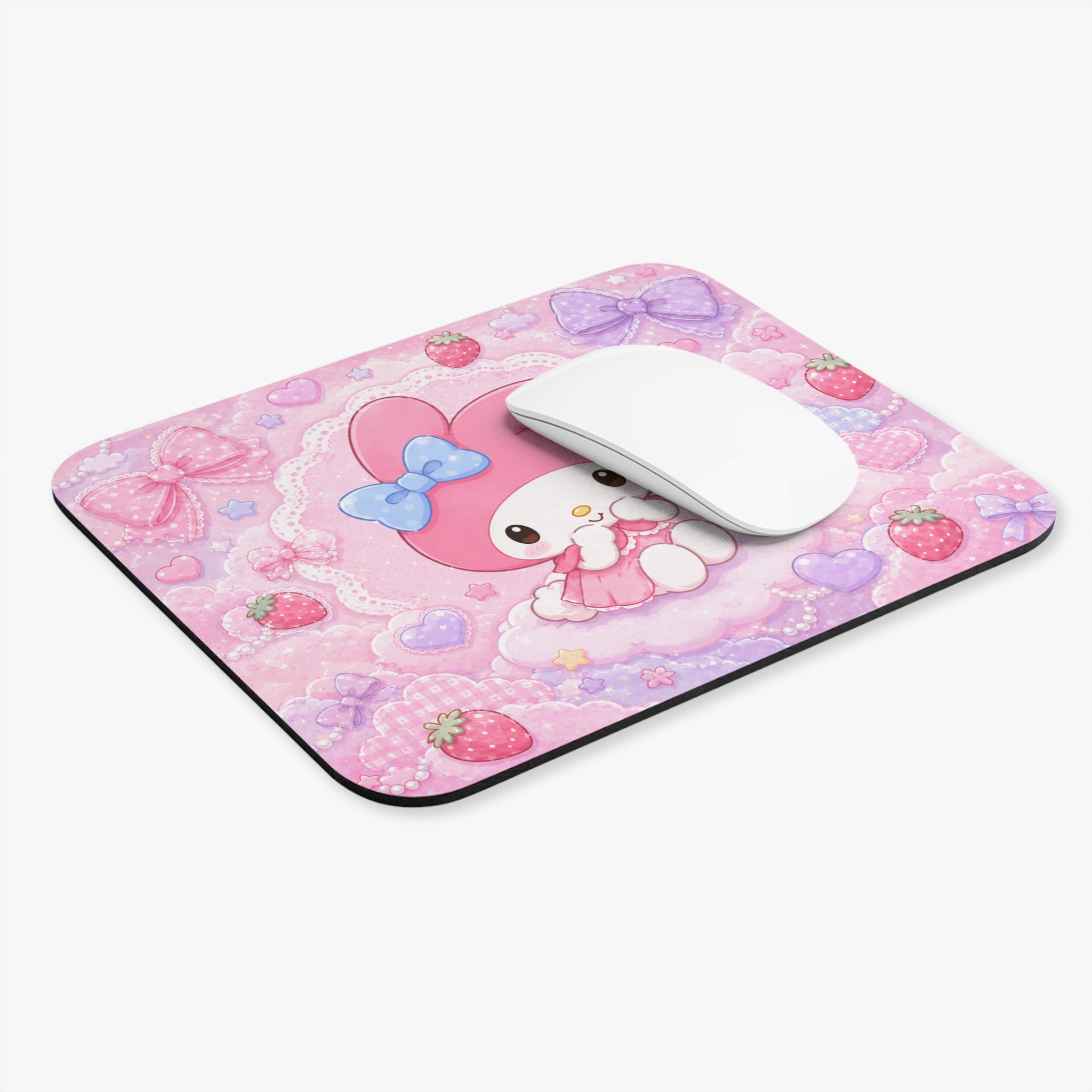 Cute Pink Kawaii Bunny Mouse Pad — My Melody Style Desk Mat
