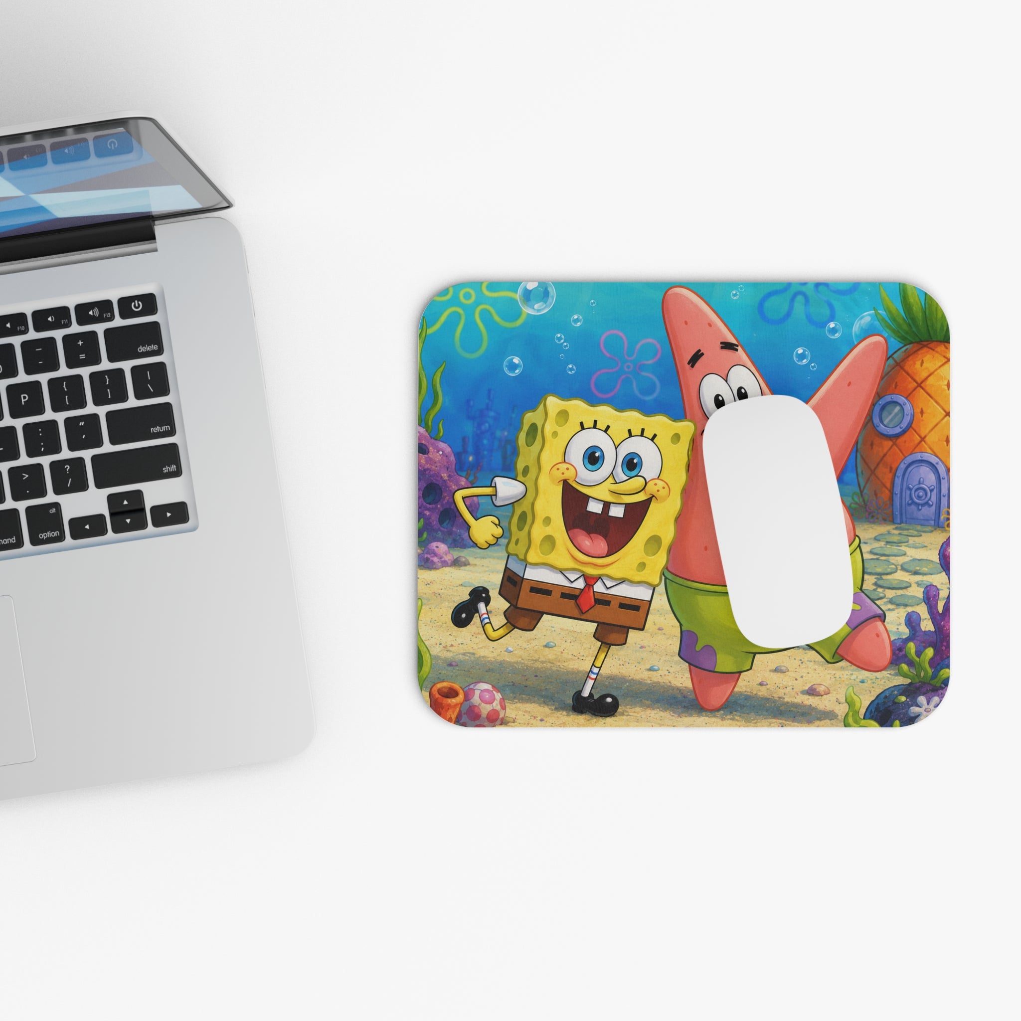 Cartoon Sponge & Star Friends Mouse Pad | Rectangular Desk Mat