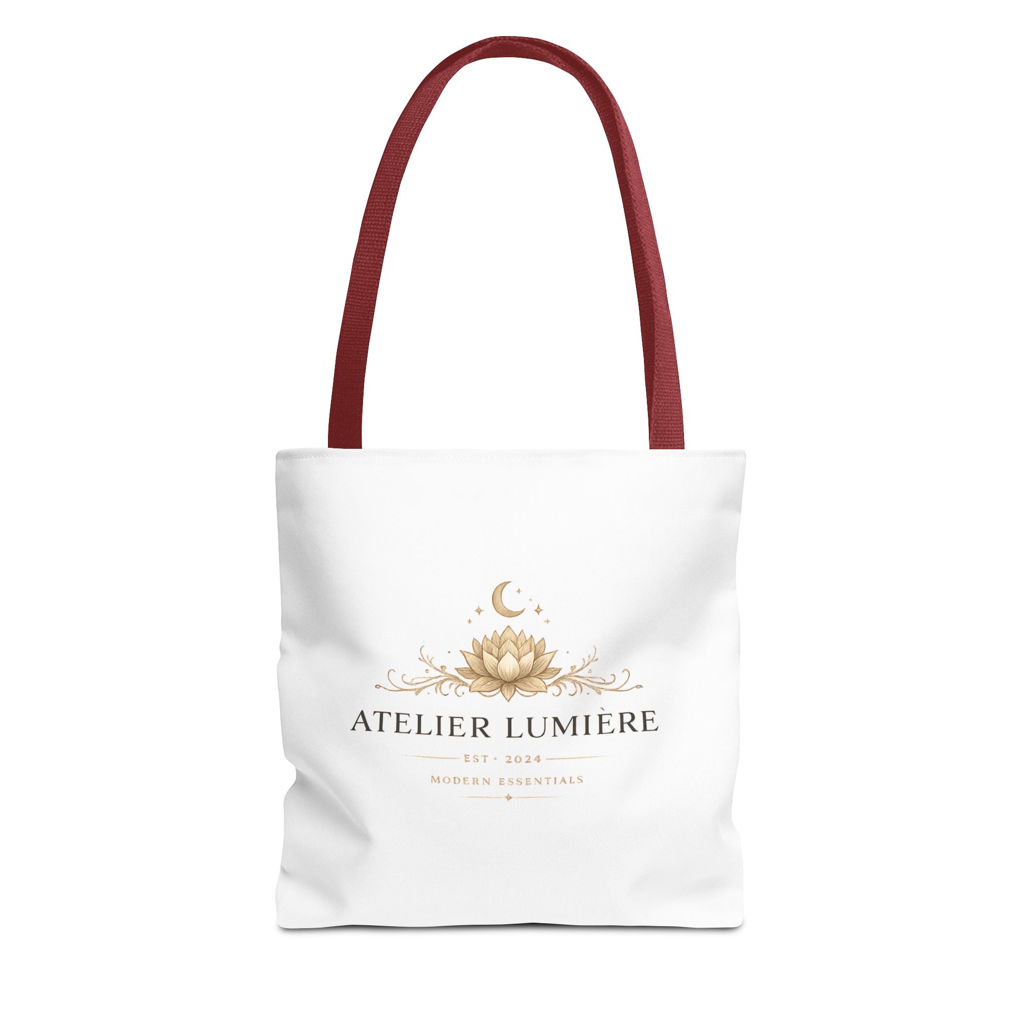 Atelier Lumière lotus logo Tote Bag | boho celestial moon design