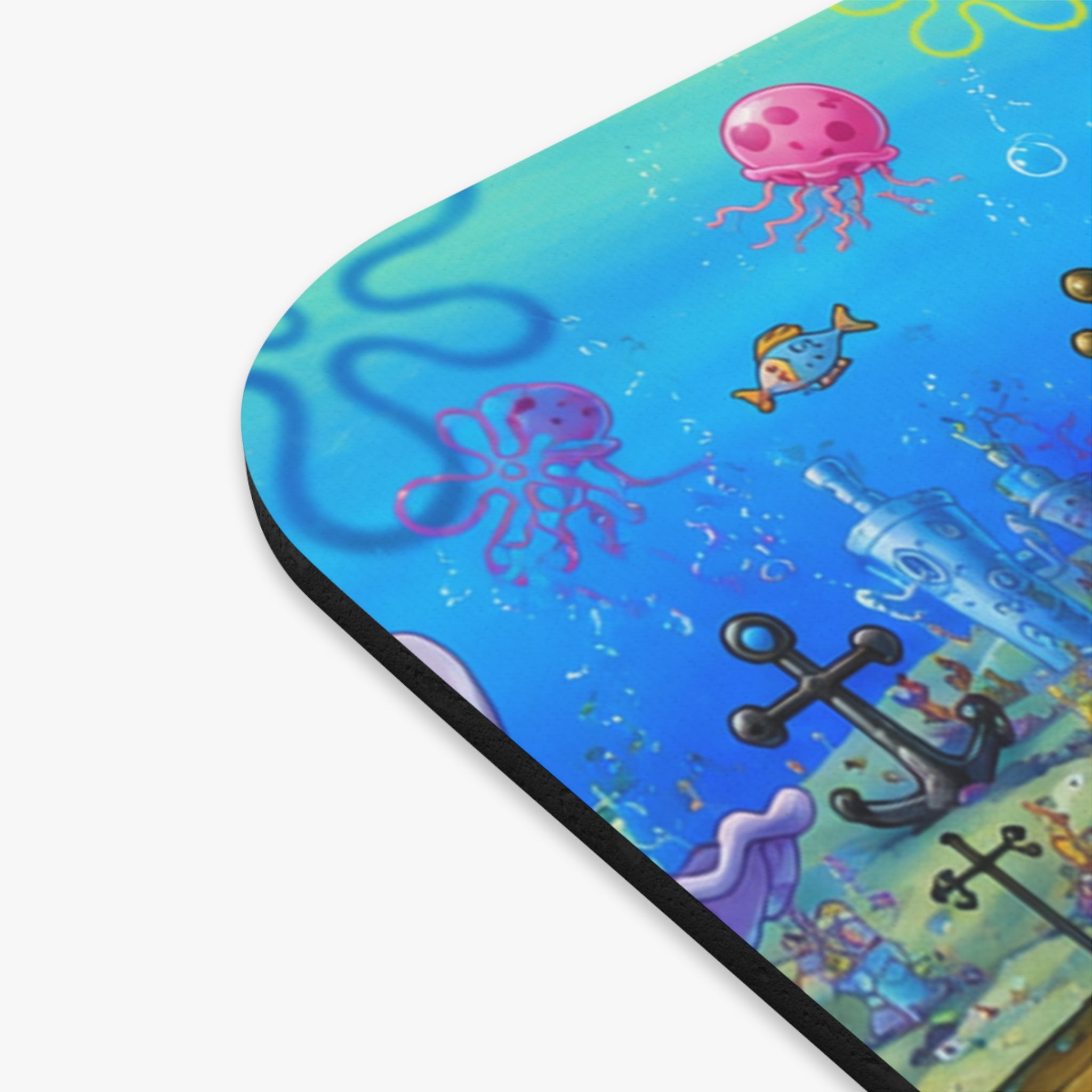 Bikini Bottom Cartoon Scene Mouse Pad | Underwater Sponge City Desk Mat